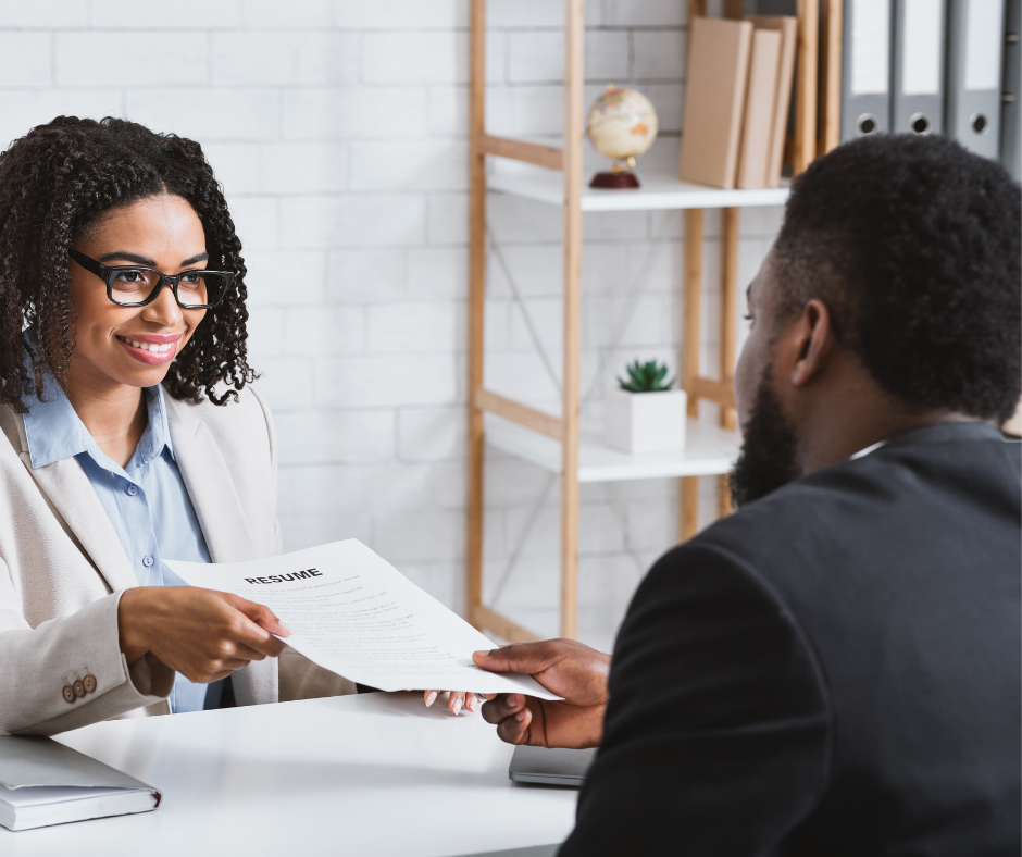An individual receiving career guidance