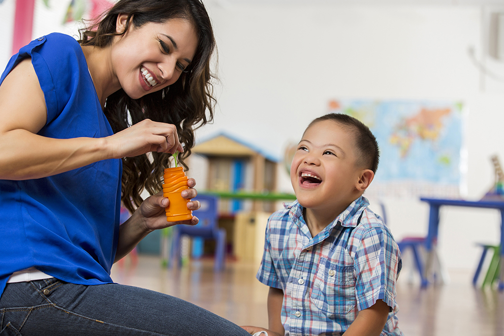 A key worker supporting a child and their family